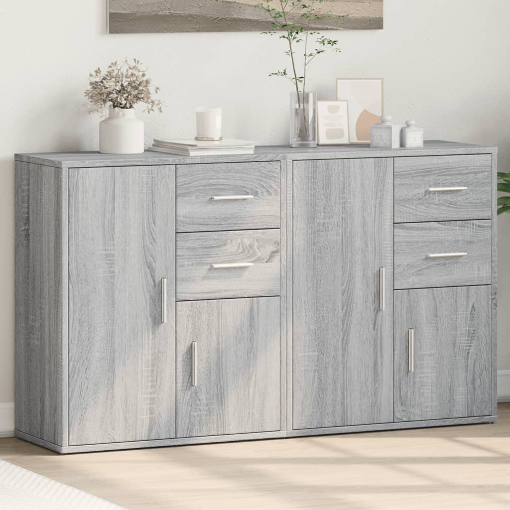 Sideboards 2 pcs Grey Sonoma 60x31x70 cm Engineered Wood